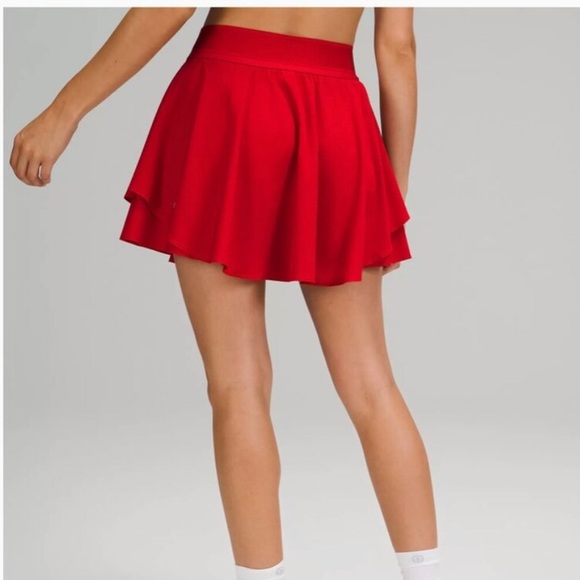 Lululemon Court Rival High Rise Skirt Dark Red Size 4 Running Skort Swift Fabric - Picture 3 of 9